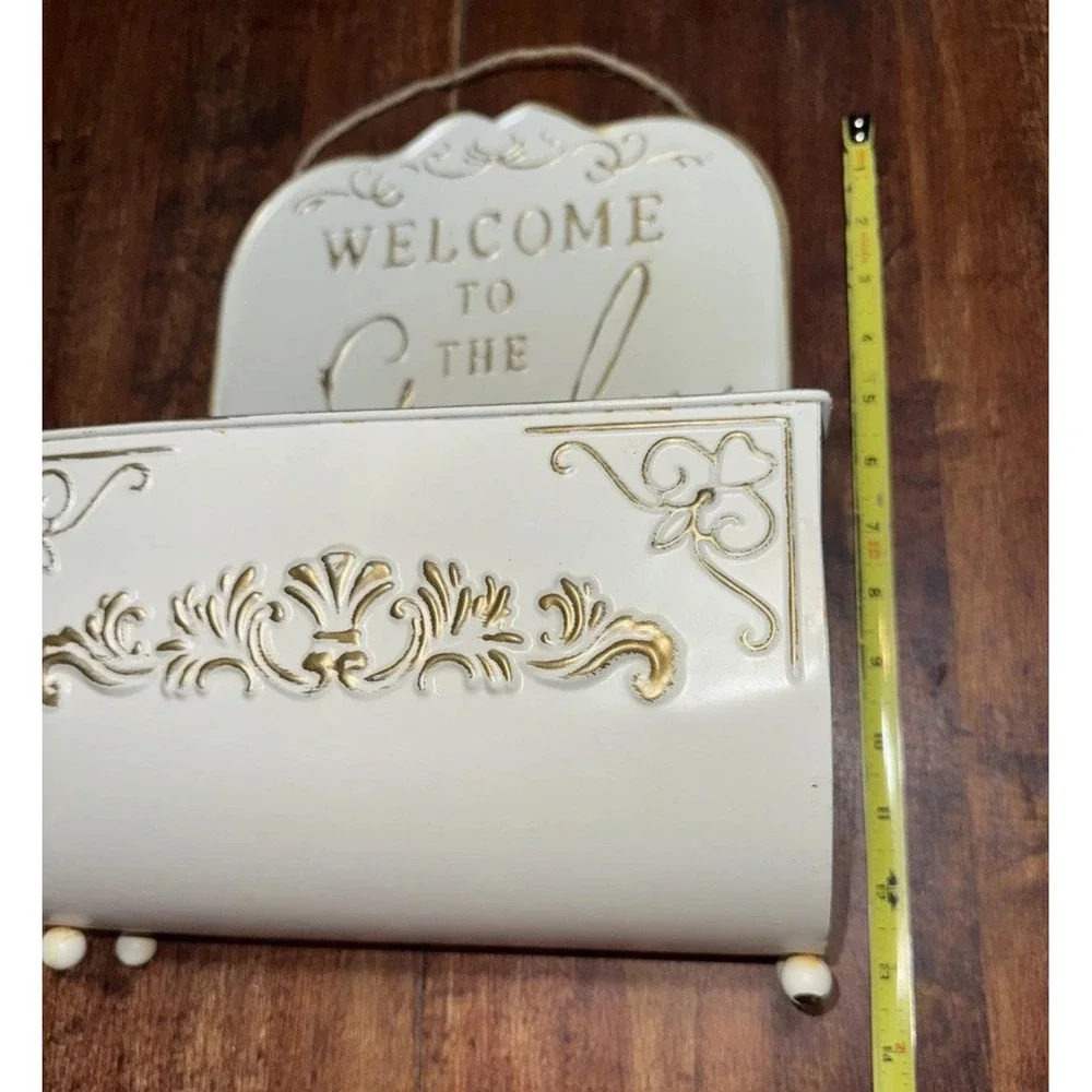 Vintage Garden Wall Flowerpot Farmhouse Style Pot‎ Flower Plantar Metal Embossed